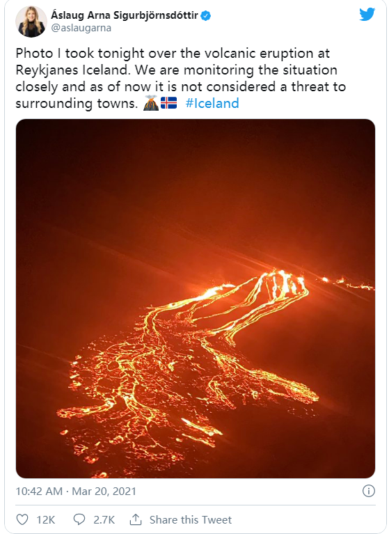 终于！沉睡六千年的冰岛火山近日爆发，当地居民反而松了口气