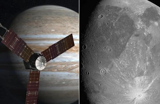 NASA“朱诺号”探测器首次拍到最大卫星木卫三照片：灰扑扑、坑多似月亮