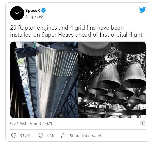 震撼！马斯克晒出SpaceX超重型助推器：和星际飞船加起来高达近120米