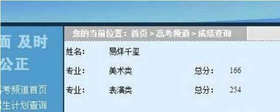 易烊千玺成绩曝光&nbsp;表演类全省第6美术过线！