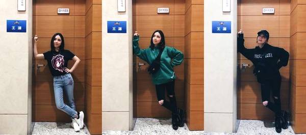 邓紫棋三访王源　为啥每次都在门口摆这个造型？