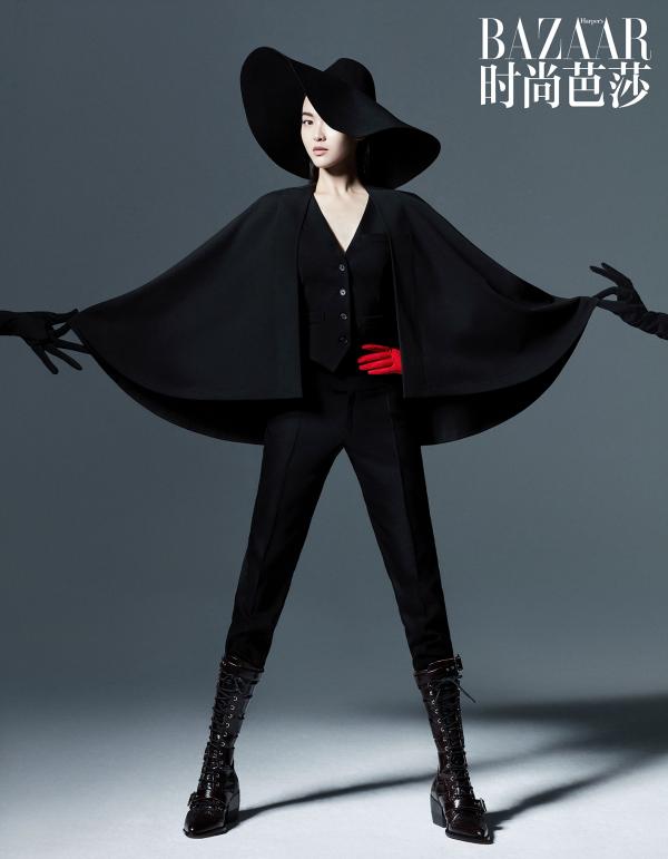 唐嫣最新封面大片曝光暗黑系女王气场全开