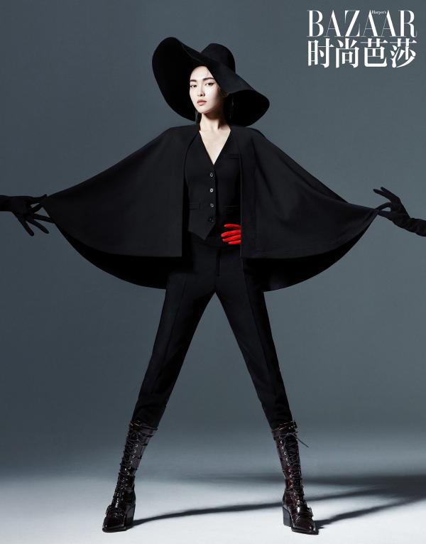 唐嫣最新封面大片曝光暗黑系女王气场全开