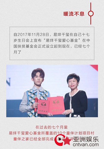易烊千玺爱心基金公开最新动态，传递正能量树立新榜样