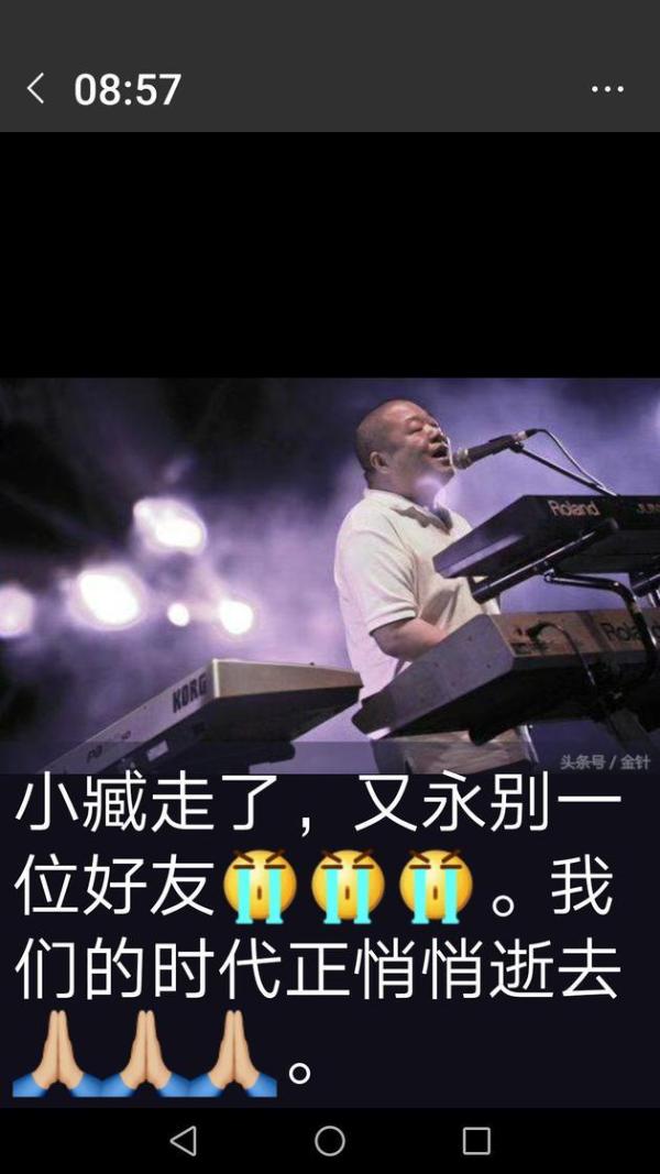 著名摇滚歌手臧天朔因肝癌今日去世 终年54岁