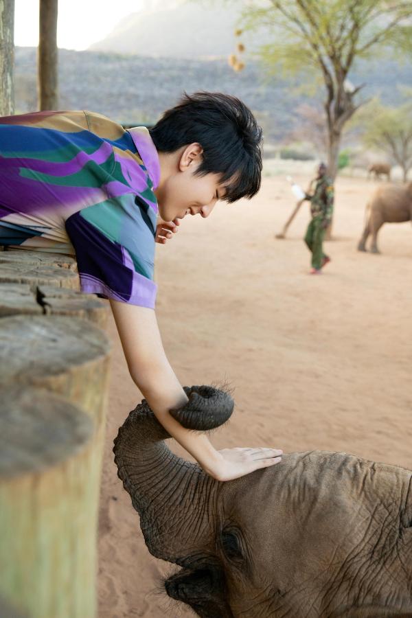 王俊凯肯尼亚写真少年感十足 和小动物互动温柔满分
