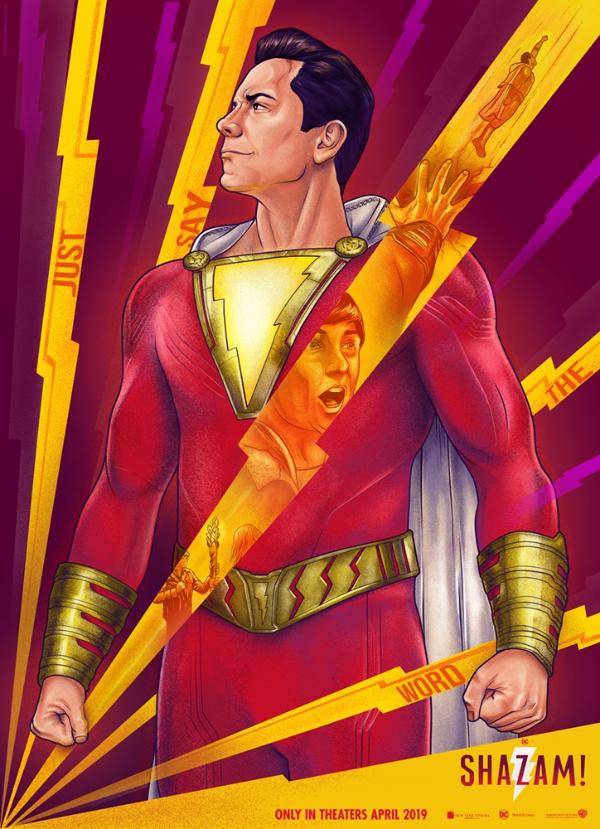 《雷霆沙赞!》艺术海报完美展现英雄气度 北美票房口碑双赢合家齐嗨