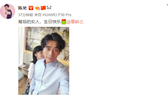 陈龙晒甜蜜合照为爱妻章龄之庆生：背后的女人