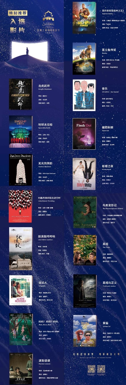 丝绸之路国际电影节公布17部特别推荐影片