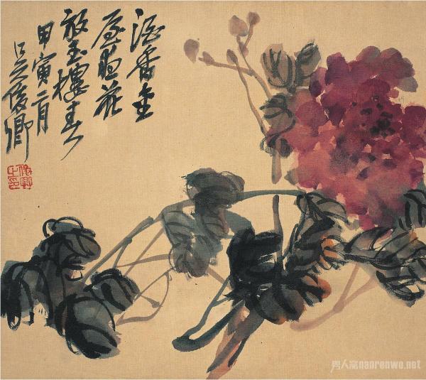 用代表作《牡丹》来欣赏晚清绘画大师吴昌硕的绘画艺术