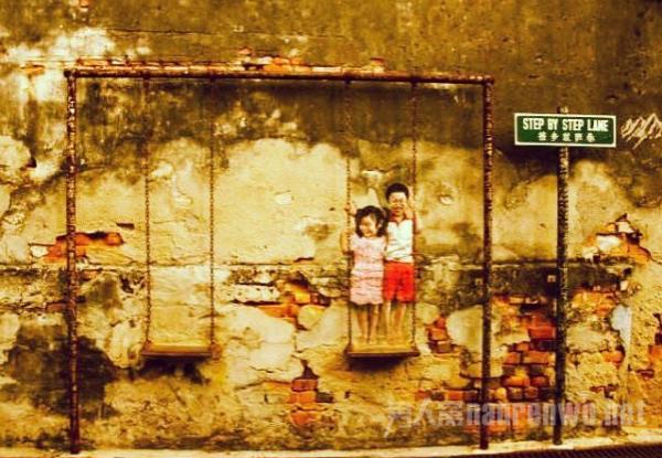 深藏在马来西亚槟城的街头壁画 颇有人文价值