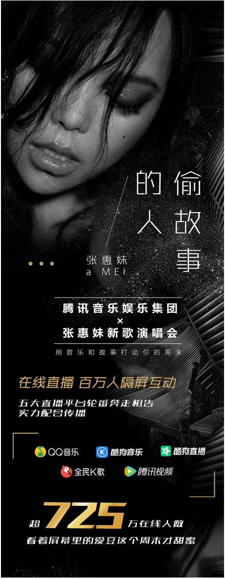 腾讯音乐娱乐集团直播张惠妹《偷故事的人》演唱会