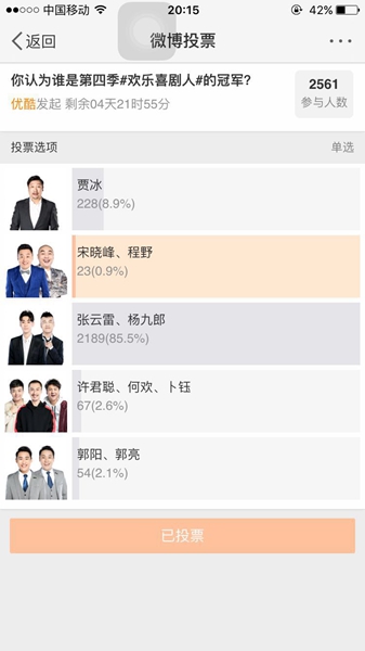 “喜剧人”开启最强冠军战 贾冰张云雷辽艺成夺冠最热选