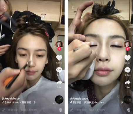 angelababy上传化妆视频 明星的素颜照不是谁都有勇气曝光的