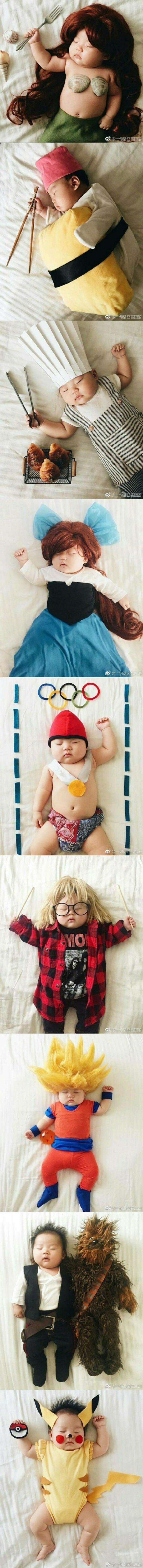 哈哈哈哈，这个真的是亲妈！看起来都好可爱！小家伙睡的太沉都不知道呢 ​​​！