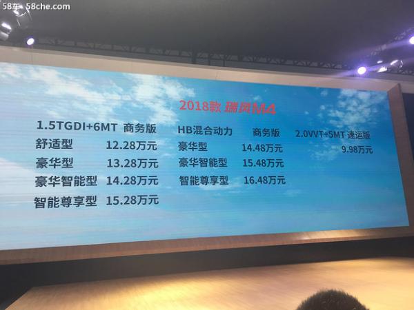 瑞风新款M4正式上市 售9.98-16.48万元