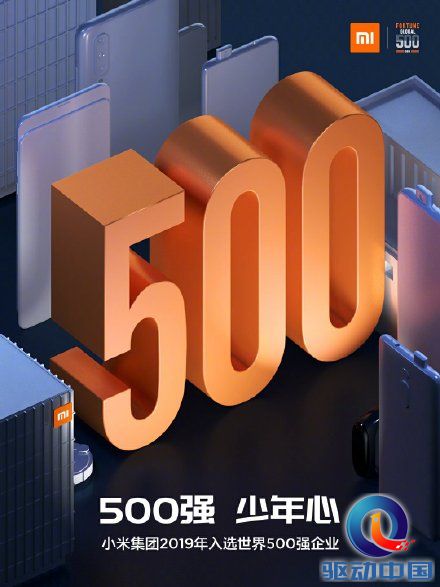 小米集团首入世界500强，排名468位