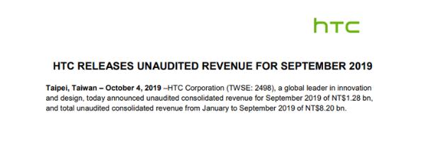 HTC 9月收入迎来新局面，未来欲重返高端智能手机市场？