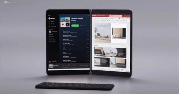 微软首款折叠屏电脑Surface Neo亮相，键盘可吸附支持无线充电