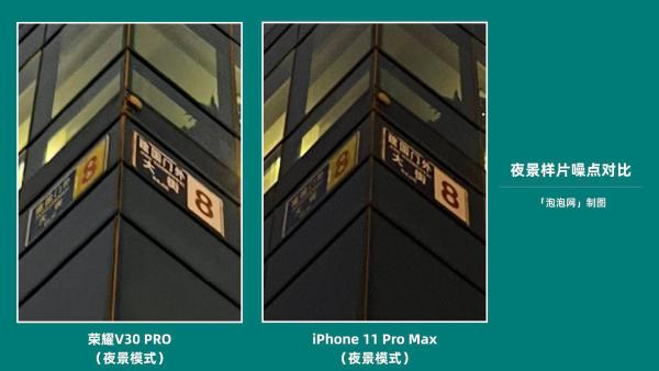 大底+相机矩阵专治黑夜 荣耀V30 PRO对比iPhone丝毫不虚