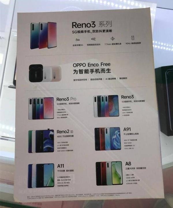 OPPO Reno3系列产品介绍图曝光：除双模5G外，还有90Hz屏