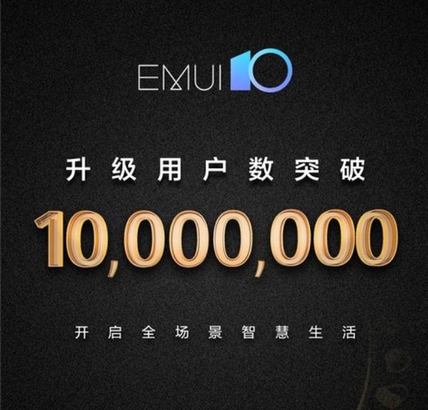 不到一个月！EMUI 10升级用户从一百万到一千万