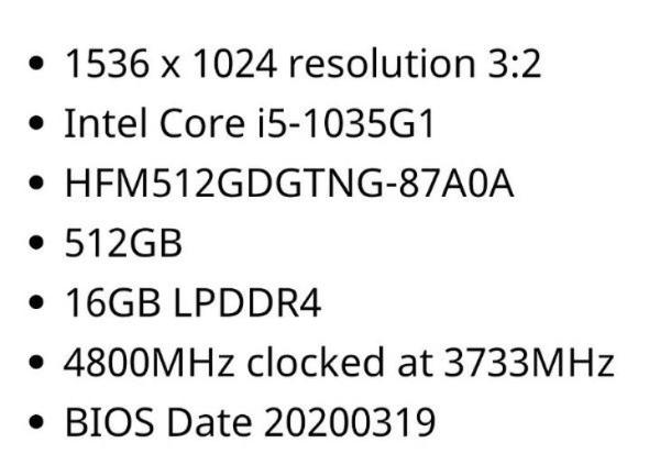 微软Surface新品曝光：英特尔十代i5处理器，或9788元起