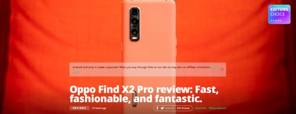 「OPPO」实力吸粉 OPPO Find X2 Pro荣获海外权威媒体编辑推荐奖