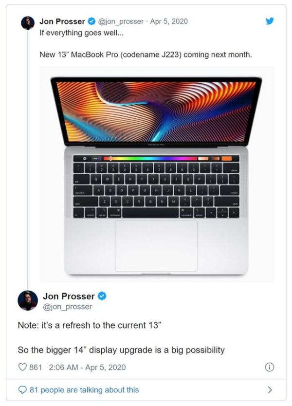 MacBook Pro 13有望下月更新