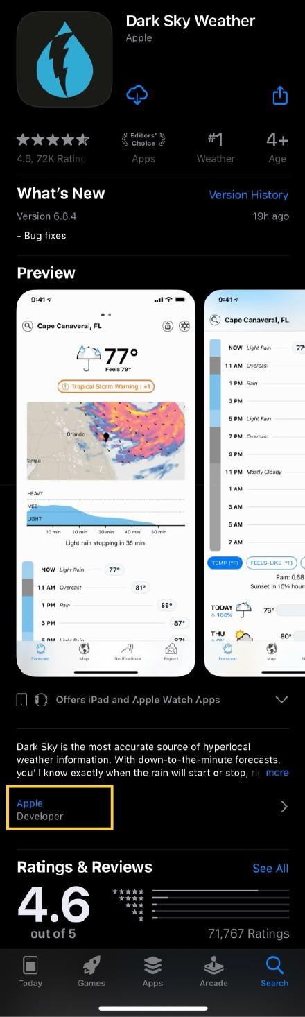 苹果：苹果收购天气应用，并停止Android用户继续使用