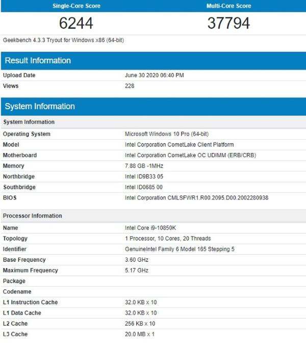 I9-10850K|I9-10850K上市 价格或在450美元左右