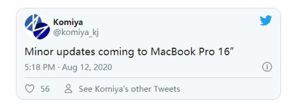 新款MacBook Pro 16越来越近，即将推出