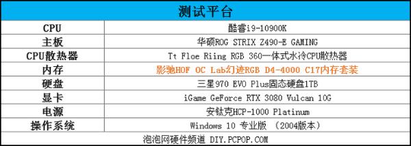 影驰名人堂幻迹RGB D4-4000内存套装评测