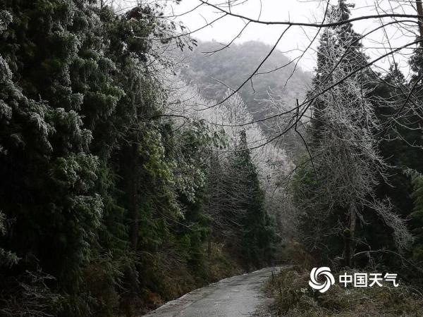 湖南龙山县沙子坡白雪皑皑 风景一览无余