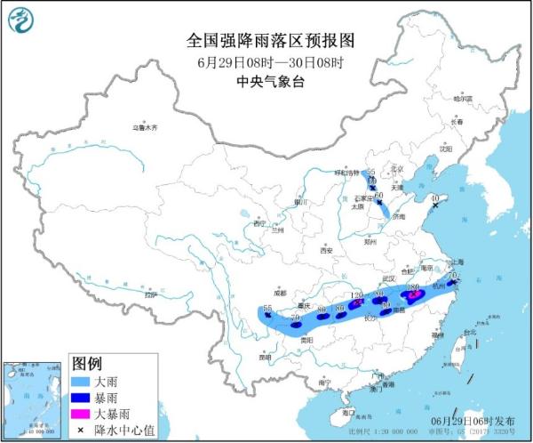 暴雨蓝色预警 11省有大到暴雨 江西湖南局地大暴雨
