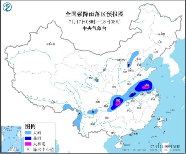 暴雨预警升级 江苏安徽湖北湖南局地有大暴雨