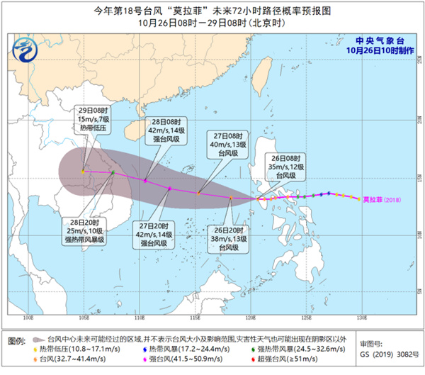 台风蓝色预警！“莫拉菲”将逐渐趋于越南沿海 强度继续加强