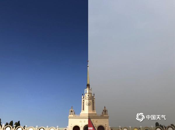 北京空气质量转差 一组对比图看天空“蓝灰”转换