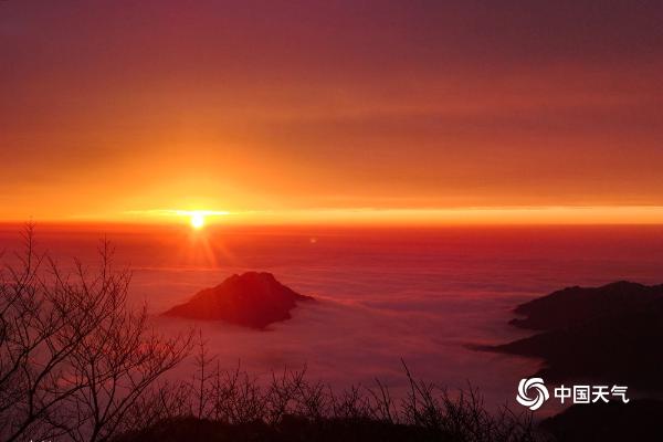 贵州梵净山：冰花漫山 云雾缭绕