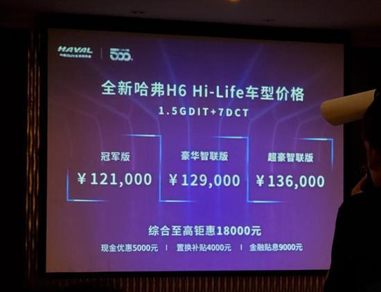 哈弗H6 Hi-Life版上市 售12.10-13.60万元