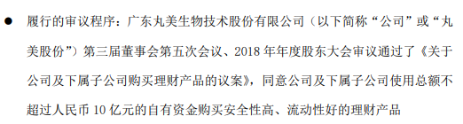 丸美股份使用不超10亿元闲置资金购买理财产品到期赎回并继续购买