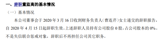 渝网科技财务负责人曹连芹辞职 不持有公司股份