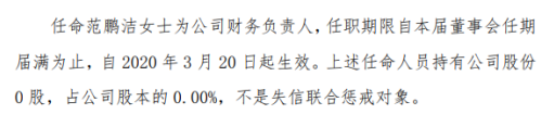 创动空间任命范鹏洁为财务负责人 不持有公司股份