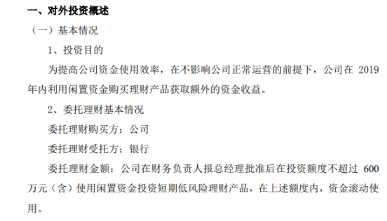 柏科咨询拟使用不超过600万元闲置资金购买理财产品