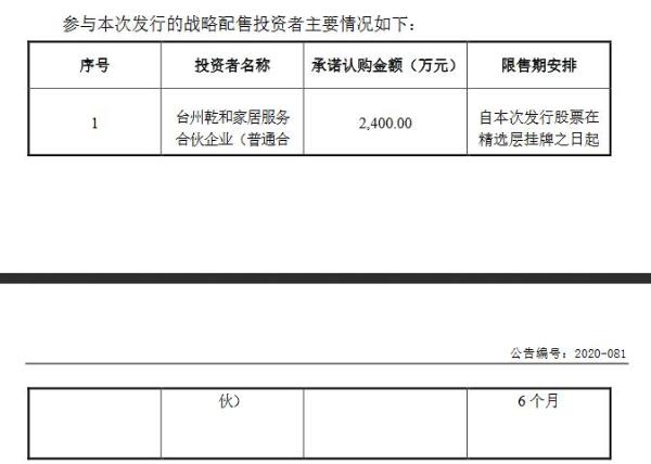 三友科技7月13日申购：台州乾和家居服务参与战略配售 认购2400万元