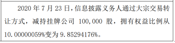 华成智云股东减持10万股 权益变动后持股比例为9.85%