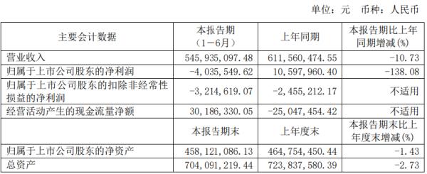 上海三毛2020年上半年亏损403.55万由盈转亏 货物贸易进出口总值下降