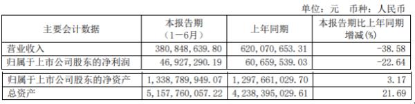 济南高新2020年上半年净利4692.73万下滑22.64% 房地产业务收入减少