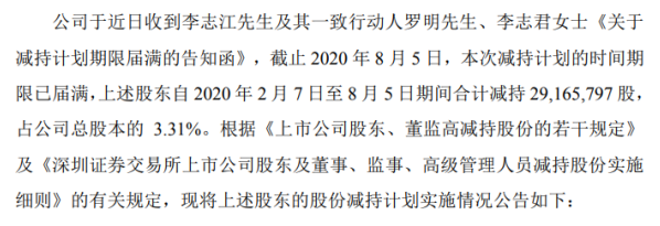 万润科技股东李志江及其一致行动人合计减持2916.58万股 套现约1.38亿元