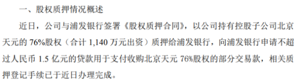 腾龙股份质押控股子公司76%股权 用于申请贷款